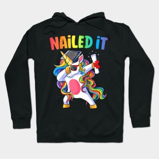 Kids Kindergarten Graduation Unicorn Graduate Nailed It Hoodie